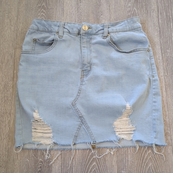 Y2K Streetwear Society Womens Size Medium Denim Thrashed Mini - Picture 1 of 6